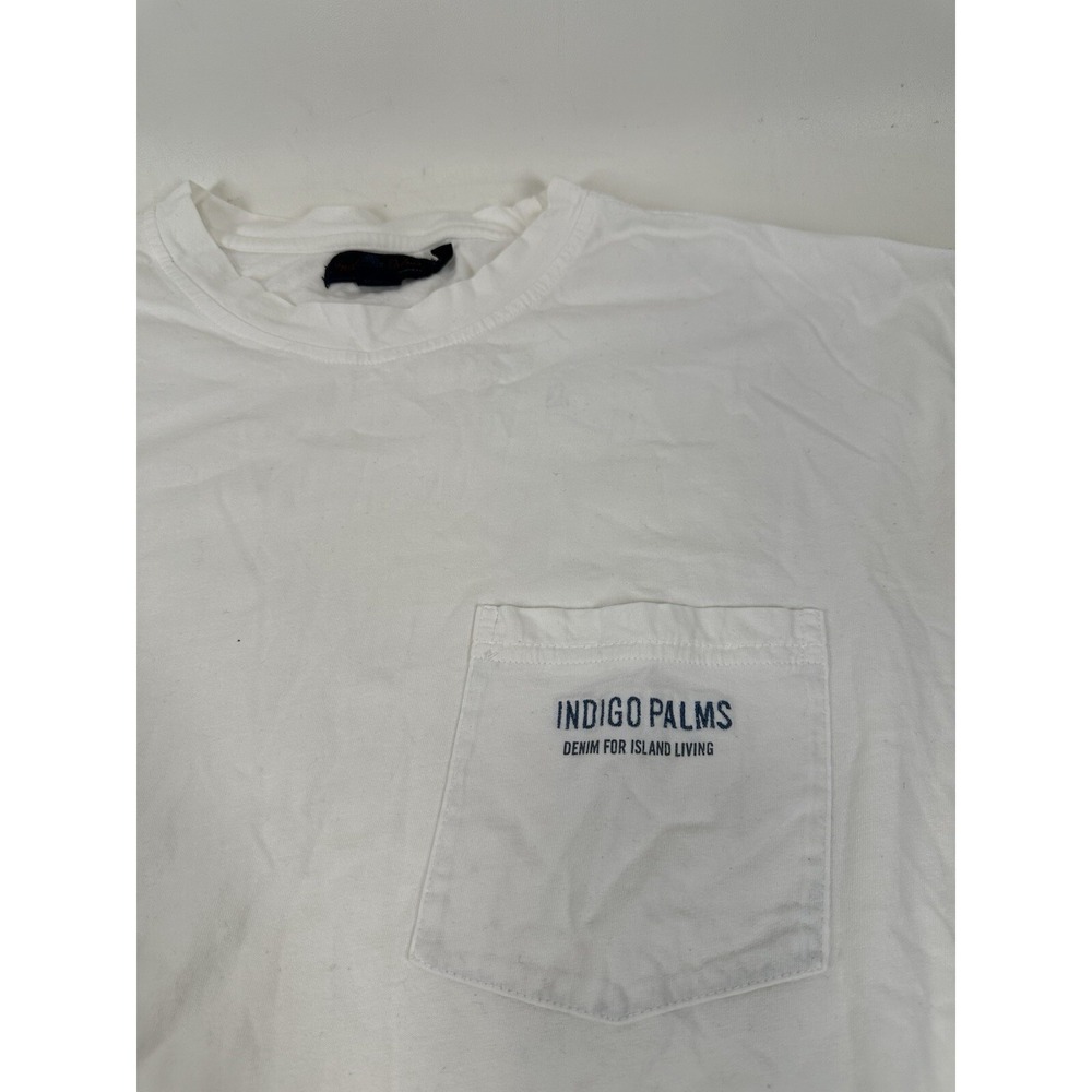Indigo Palms Pocket T Shirt Vintage Men's Size XXL White - Picture 2 of 5